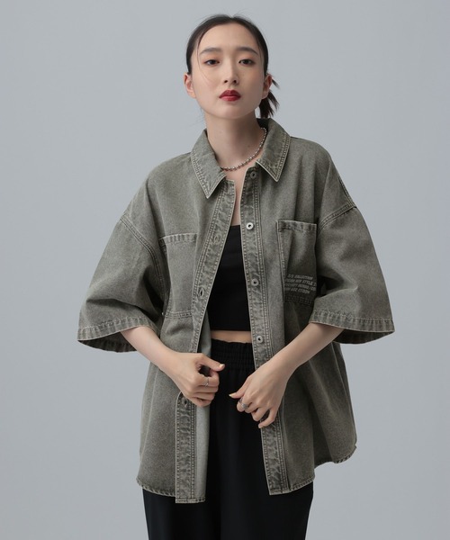 ブラウス シャツ デニムBIGシャツ/SS　639528「KKfashion紹介アイテム」 レディースの画像