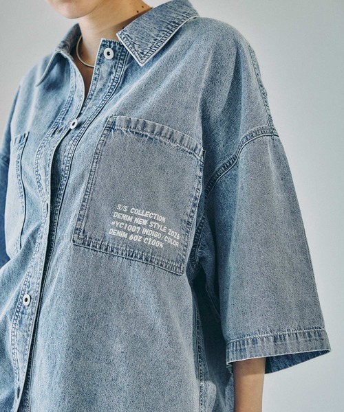 ブラウス シャツ デニムBIGシャツ/SS　639528「KKfashion紹介アイテム」 レディースの画像