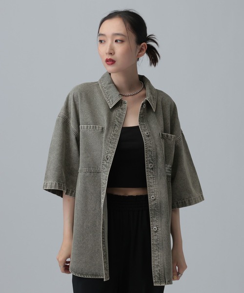 ブラウス シャツ デニムBIGシャツ/SS　639528「KKfashion紹介アイテム」 レディースの画像