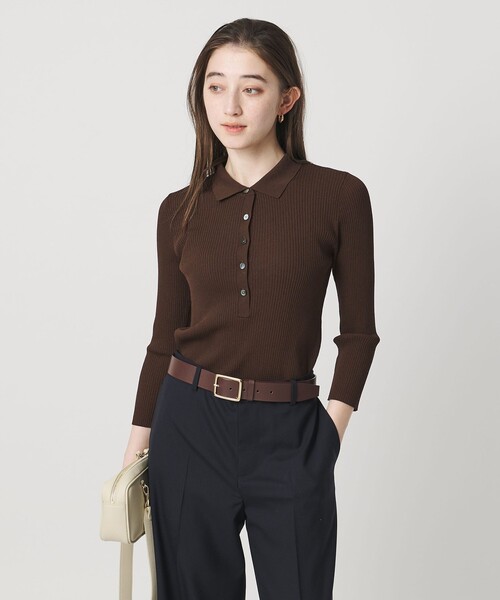 新品　25aw ユナイテッドアローズ レディーポロコンビ ニット ウォッシャブル ユナイテッドアローズ レディーポロコンビニットウォッシャブル【店頭