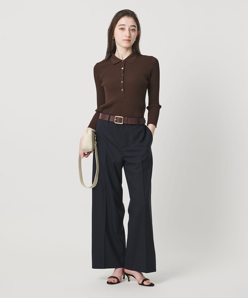 新品　25aw ユナイテッドアローズ レディーポロコンビ ニット ウォッシャブル ユナイテッドアローズ レディーポロコンビニットウォッシャブル【店頭