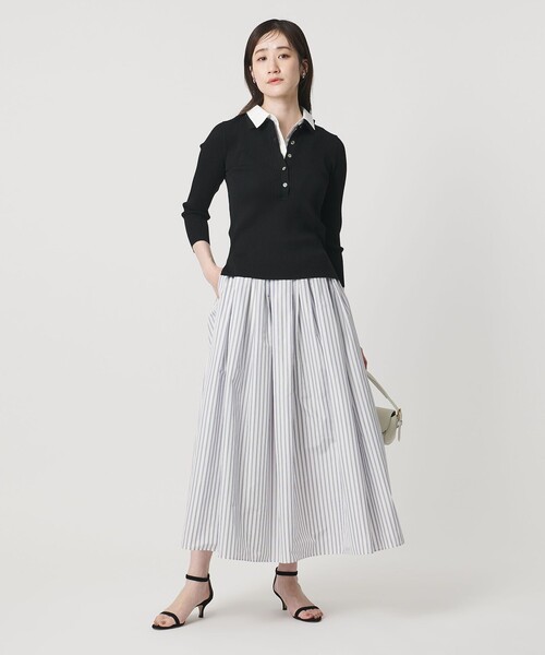 極美品 25ss ユナイテッドアローズ レディーポロコンビニット ウォッシャブル 美品 25SS ユナイテッドアローズ レディー ポロコンビ ニット