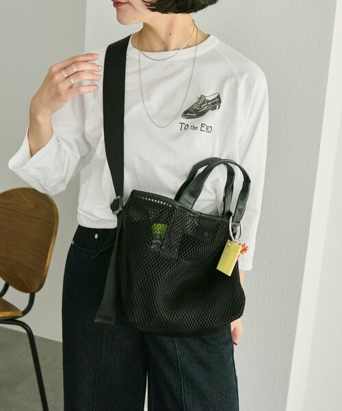ear PAPILLONNERイア パピヨネ ダイヤメッシュ2WAYトートバッグ ear PAPILLONNER（イア パピヨネ） トートバッグ 「ouchi/ほし企画