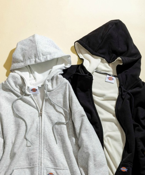 【激レア】90s Dickies ディッキーズ 裏サーマル ジップパーカー 白 Dickies - ☆ディッキーズ☆ジップパーカー 裏サーマル ジェニュイン