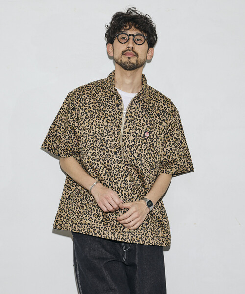 シャツ RED KAP/レッドキャップ 新色追加 別注 リラックスフィット ハーフジップ ワンポイントロゴ 半袖ツイルワークシャツ メンズの画像