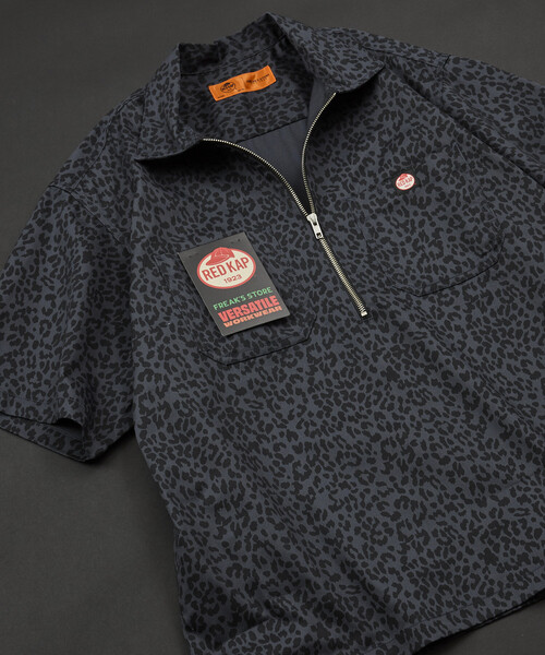 シャツ RED KAP/レッドキャップ 新色追加 別注 リラックスフィット ハーフジップ ワンポイントロゴ 半袖ツイルワークシャツ メンズの画像