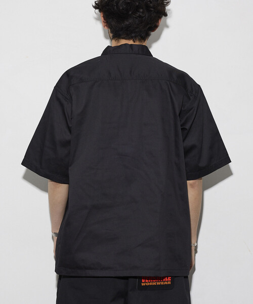 シャツ RED KAP/レッドキャップ 新色追加 別注 リラックスフィット ハーフジップ ワンポイントロゴ 半袖ツイルワークシャツ メンズの画像
