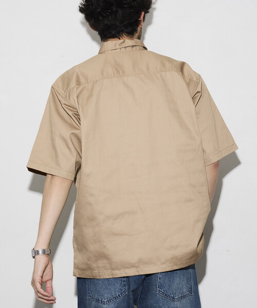 シャツ RED KAP/レッドキャップ 新色追加 別注 リラックスフィット ハーフジップ ワンポイントロゴ 半袖ツイルワークシャツ メンズの画像