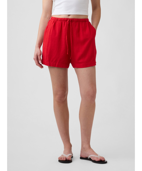 GAP（ギャップ） パンツ 4インチ プルオン リネンブレンド ショート