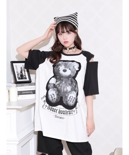 NOEMIE（ノエミー） tシャツ 半袖 病みくまラグラン肩ジップユニ