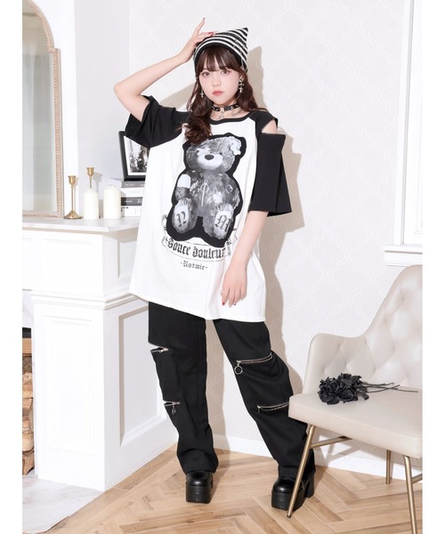 NOEMIE（ノエミー） tシャツ 半袖 病みくまラグラン肩ジップユニ