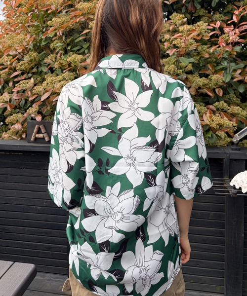 【locoRioアロハさま】ご購入品◆緑桃 ① ④A⑧ Loco Ocean（ロコオーシャン） アロハシャツ ブラウス シャツ 半袖