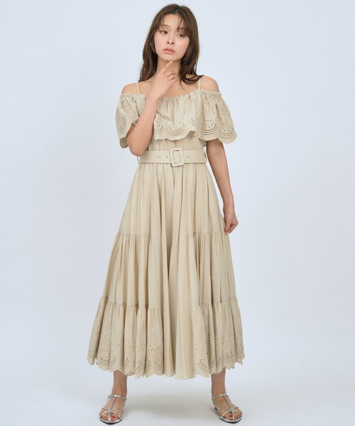 AND COUTURE（アンドクチュール） ワンピース 半袖 レースオフショル