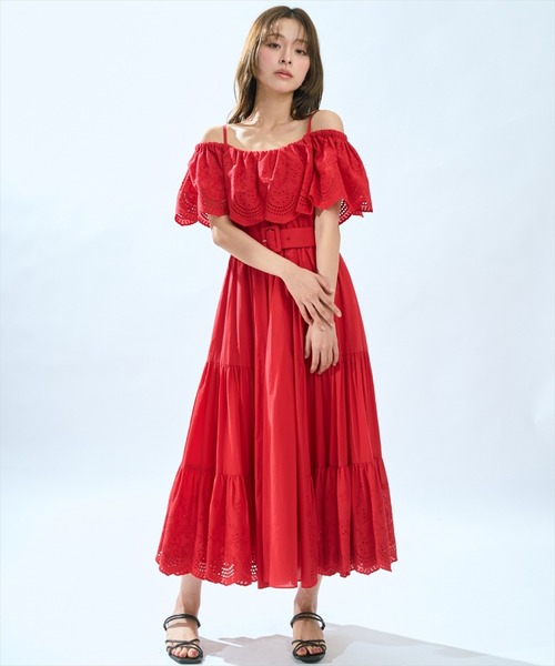 AND COUTURE（アンドクチュール） ワンピース 半袖 レースオフショル
