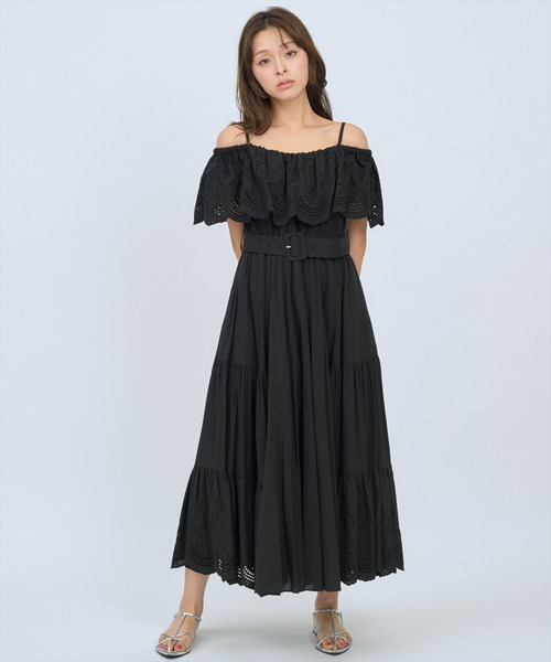 AND COUTURE（アンドクチュール） ワンピース 半袖 レースオフショル