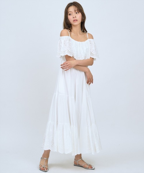 AND COUTURE（アンドクチュール） ワンピース 半袖 レースオフショル