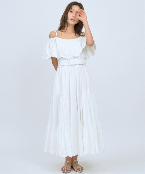 AND COUTURE（アンドクチュール） ワンピース 半袖 レースオフショル