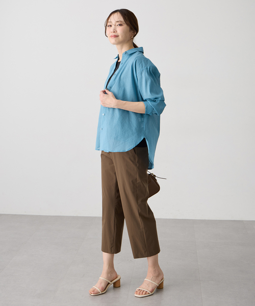 パンツ ストレッチワイドパンツ「接触冷感・後ろウエストゴム」 レディースの画像