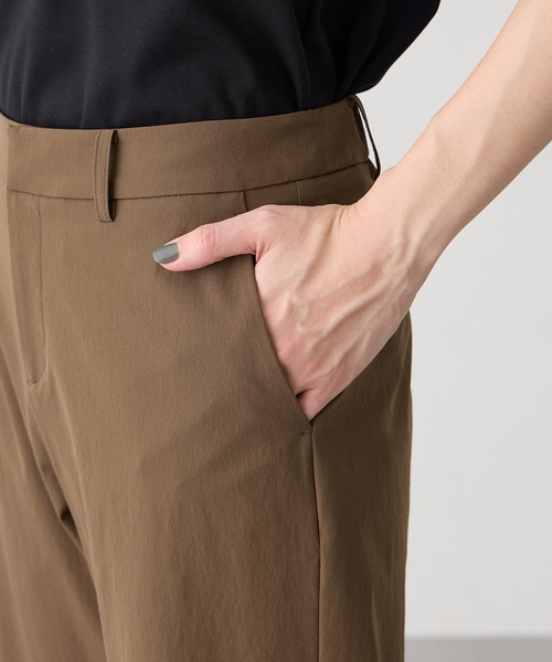 パンツ ストレッチワイドパンツ「接触冷感・後ろウエストゴム」 レディースの画像