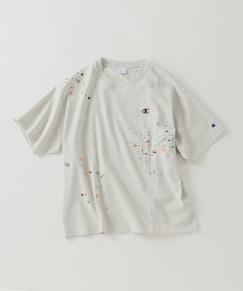 Champion（チャンピオン） tシャツ 別注 刺繍スプラッシュ Tシャツ