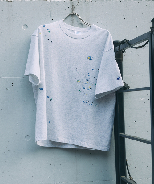 Champion（チャンピオン） tシャツ 別注 刺繍スプラッシュ Tシャツ