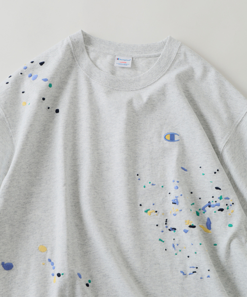 Champion（チャンピオン） tシャツ 別注 刺繍スプラッシュ Tシャツ