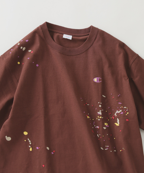 Champion（チャンピオン） tシャツ 別注 刺繍スプラッシュ Tシャツ