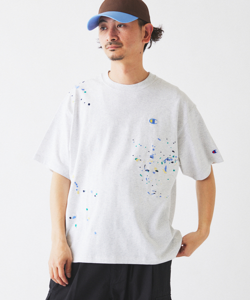 Champion（チャンピオン） tシャツ 別注 刺繍スプラッシュ Tシャツ