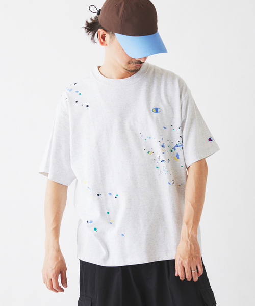 Champion（チャンピオン） tシャツ 別注 刺繍スプラッシュ Tシャツ