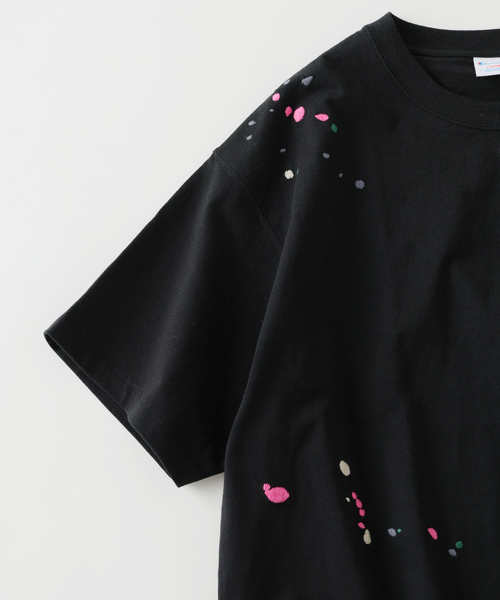 Champion（チャンピオン） tシャツ 別注 刺繍スプラッシュ Tシャツ