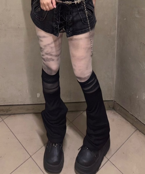 レッグウォーマー 「Never mind the XU」docking sheer flare leg