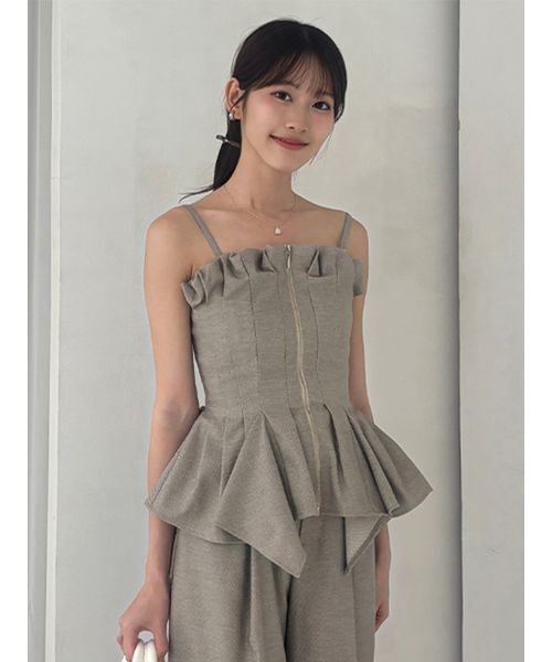 SNIDEL ビスチェ ミントグリーン SNIDEL（スナイデル） ペプラムタックビスチェ レディース : ZOZOTOWN