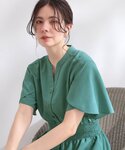 ワンピース 半袖 スキッパーシャツワンピース「...の詳細画像5