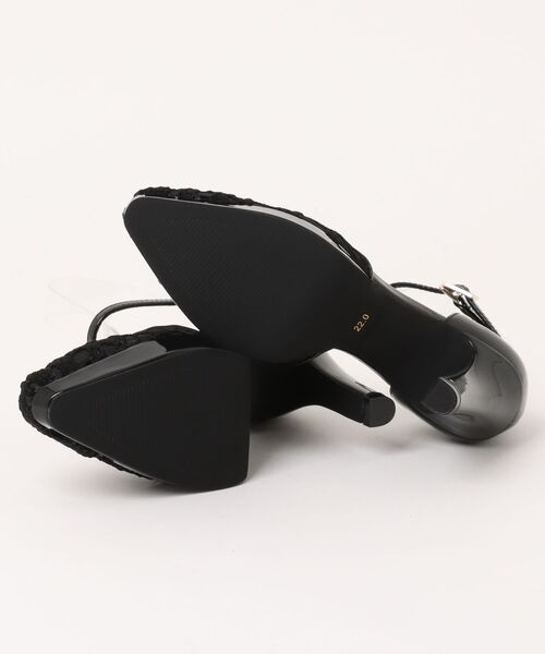 「R&E」 ヒールサンダル 24.5cm ブラック レディース_画像3