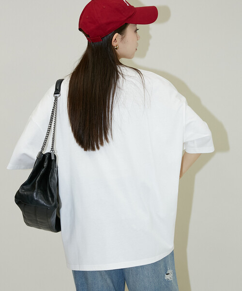 PUBLUX（パブリュクス） tシャツ 半袖 パール付 牛 相良刺繍 ビッグ T