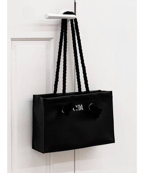 (♱)GYDA BLACK 大人気 非売品/ノベルティ トートバッグ GYDA（ジェイダ） トートバッグ GYDAロープMフェイクレザートートBAG