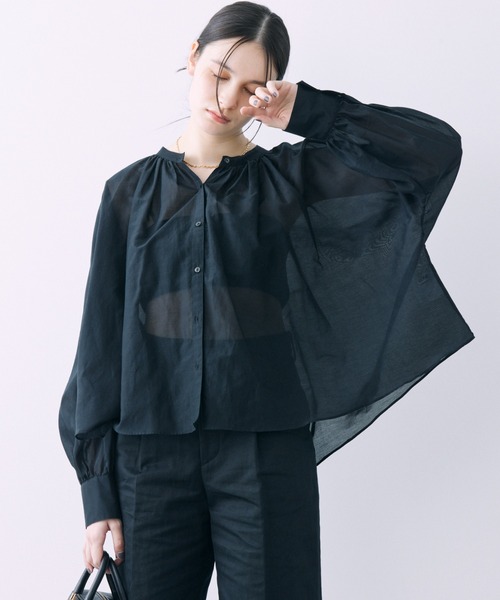 「BABYLONE」 長袖ブラウス フリー ブラック レディース_画像4