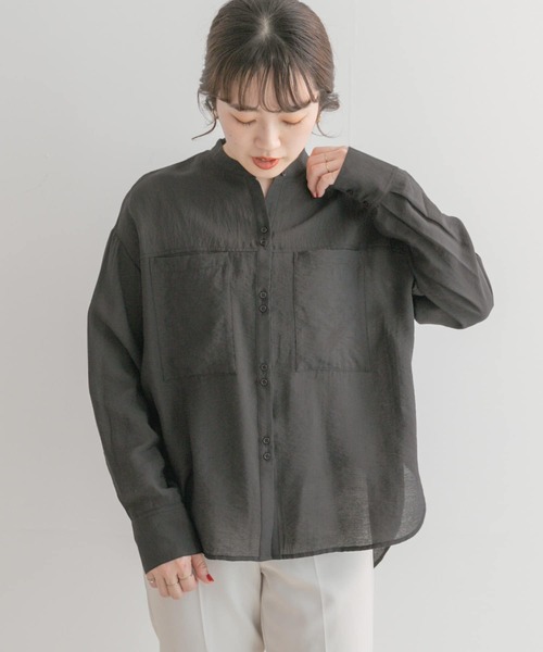 「ITEMS URBANRESEARCH」 長袖ブラウス FREE ブラック レディース_画像2