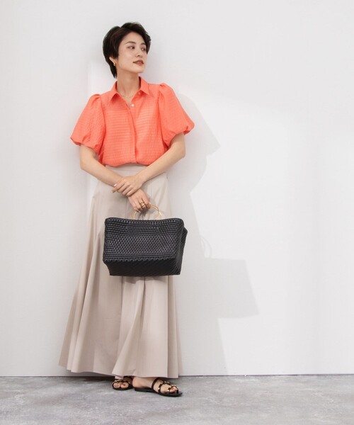 「NOLLEY'S Sophi」 半袖ブラウス 38 オレンジ レディース_画像4