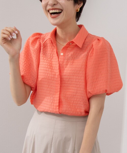「NOLLEY'S Sophi」 半袖ブラウス 38 オレンジ レディース_画像7