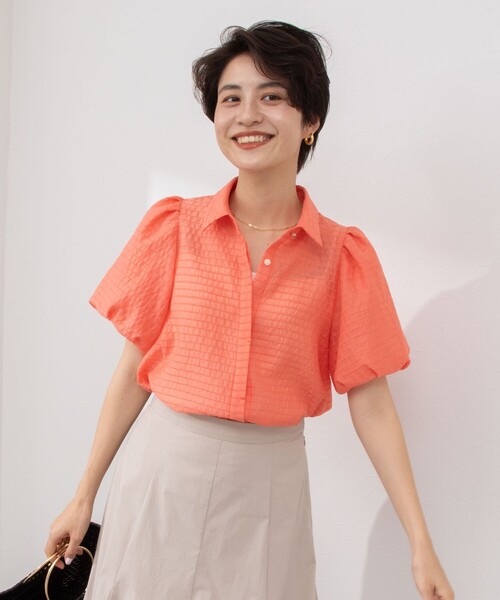 「NOLLEY'S Sophi」 半袖ブラウス 38 オレンジ レディース_画像9
