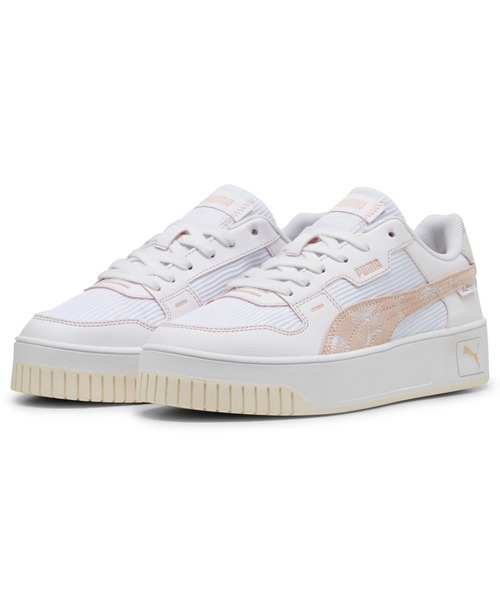 「PUMA」 ローカットスニーカー 25.5cm ホワイト×ピンク レディース_画像4