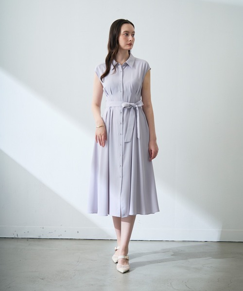 「MISCH MASCH」 ノースリーブワンピース フリ- ネイビー レディース_画像9