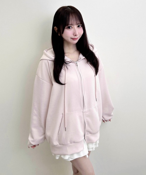 INGNI（イング） パーカー プレート付ラメダンボールダブルジップ