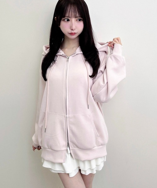 INGNI(イング) パーカー プレート付ラメダンボールダブルジップ INGNI(イング) パーカー プレート付ラメダンボールダブルジップ