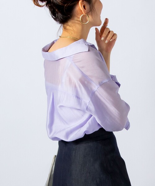 NOLLEY'S（ノーリーズ） シャツ ブラウス 【WEB限定カラーあり】シアー