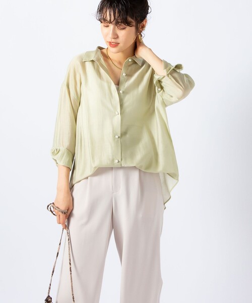 NOLLEY'S（ノーリーズ） シャツ ブラウス 【WEB限定カラーあり】シアー