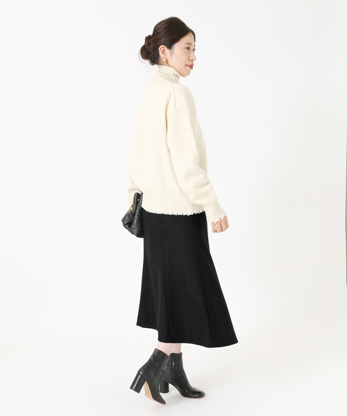 VERMEIL par iena スカート ウールフラノ前スリットスカート