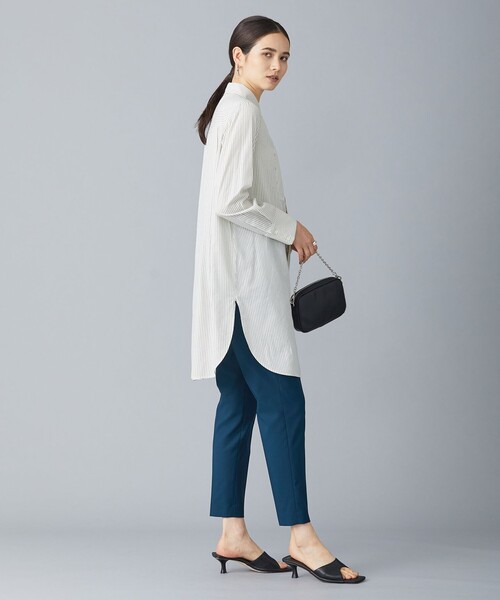 ブラウス シャツ 「洗える」CRySiタイプライター ロングシャツ レディース ICB ブラウス シャツ 「洗える」CRySiタイプライター ロング