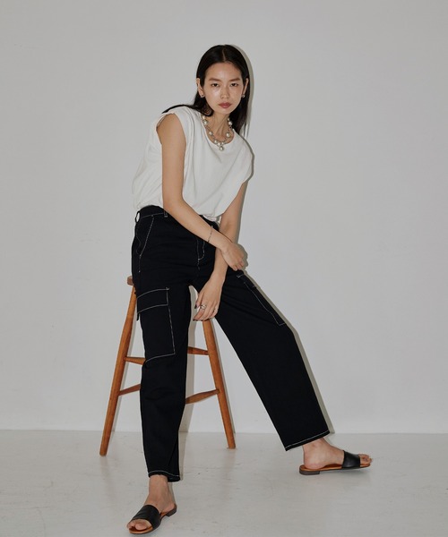 hellam tシャツ ショルダータックTシャツ レディース : ZOZOTOWN